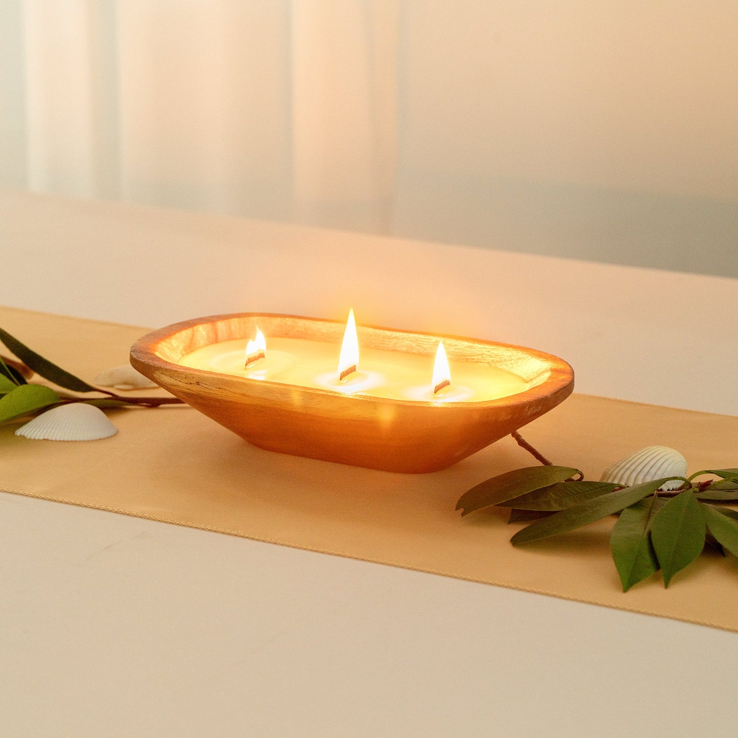 Coco Casa Handmade Wood Bowl Candle - Vanilla - 9" x 5 1/2" x 2" - 1 count box