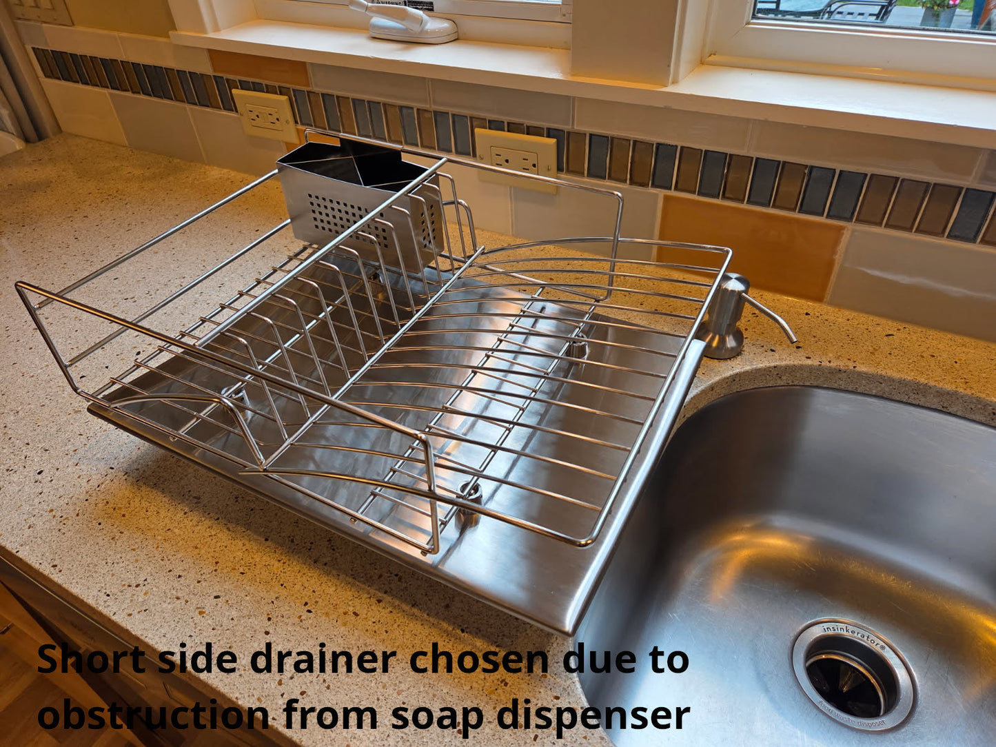Rohan Stainless Steel Dish Rack Drainer with Cutlery Holder