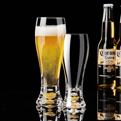 High-grade luxury gold leaf crystal glass craft beer mug large capacity beer mug beverage juice glass