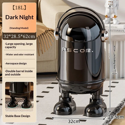 Touchless Sensor Trash Can Stainless Steel Premium Large Capacity Garbage Bin Kitchen Bathroom Bedroom Living Room Maison