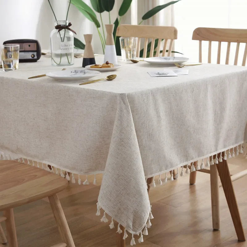 Ruffled Linen Tablecloth | Luxury Table Cover