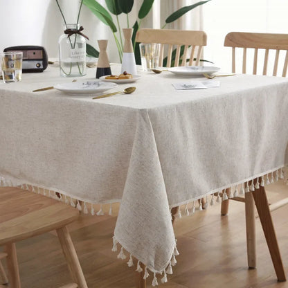 Ruffled Linen Tablecloth | Luxury Table Cover