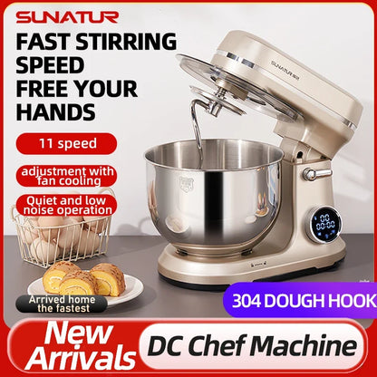 SUNATUR 5.5L Stand Mixer 800w electric kitchen blender planetary mixer timed Food Processor Direct current mixer Cake Baking