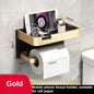 Wall-Mounted Toilet Paper Holder with Shelf - Aluminum Alloy Rustproof Bathroom Roll Holder