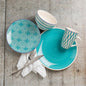 Simpatico 16 Piece Stoneware Dinnerware Set , Turquoise