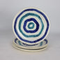 Menorca 4 Piece Dinner Plate Set - Blue and Turquoise  Stripe