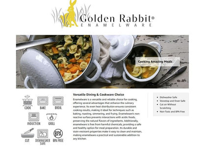 Golden Rabbit Enamelware Modern Monet Cake Plate