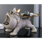 Black Bulldog Storage Decoration Set 1 piece - Stylish resin statue with gold rimmed glasses and dial - Perfect for home