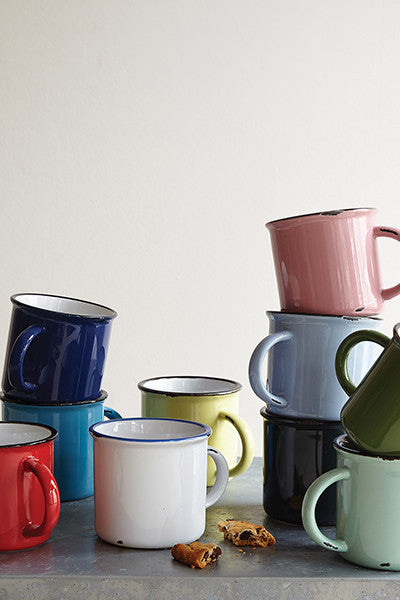Tinware Mug in Teal - Set of 4