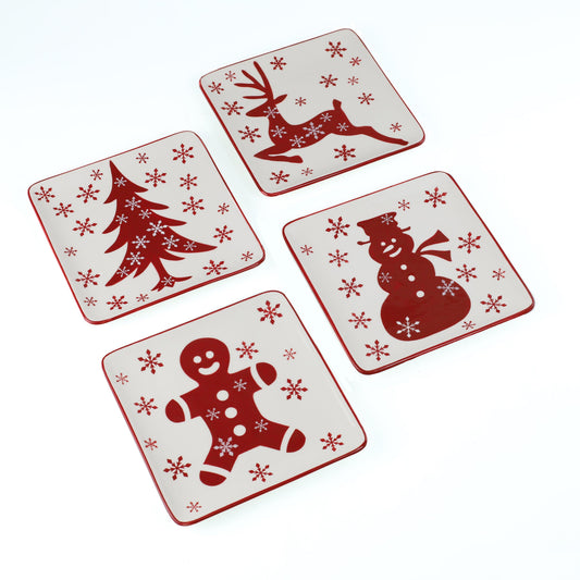Winterfest  8-Inch Salad Plates | Dessert Plate, Set of 4
