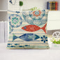 18''x18'' coastal print throw pillow | 15 designs nautical & beach themed | rustic seaside accent | insert included