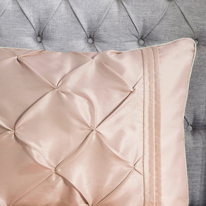 7 Piece Tufted Comforter Set Blush King
