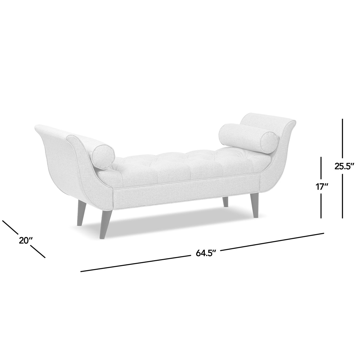 Alma Tufted Flared Arm Entryway Bench in Sky Neutral