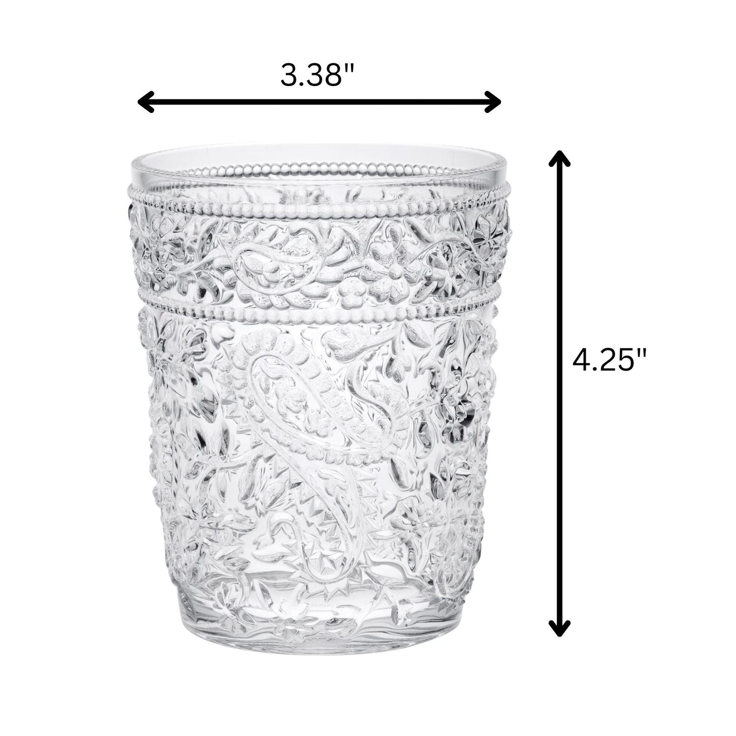 Paisley Acrylic Glasses Drinking (Set of 4)