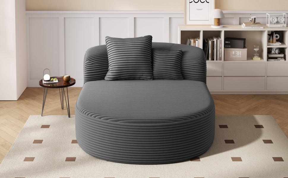 Modern Chaise Lounge Sofa Boneless Couch 51.6" Sofa Bed