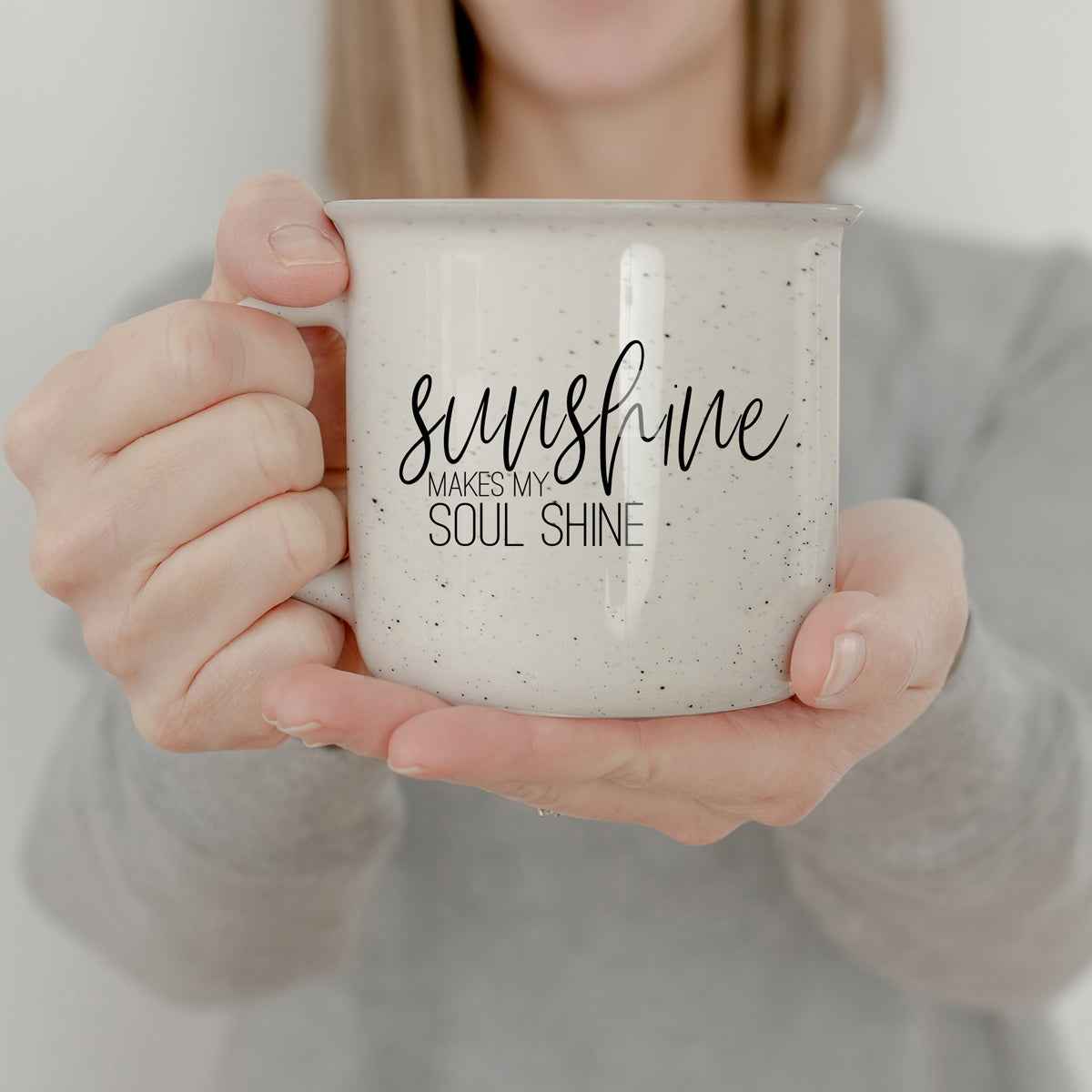 Sunshine 14.5oz Ceramic Campfire Style Mug White 14.5 Oz Rustic Camping Coffee Tea Cup Gift