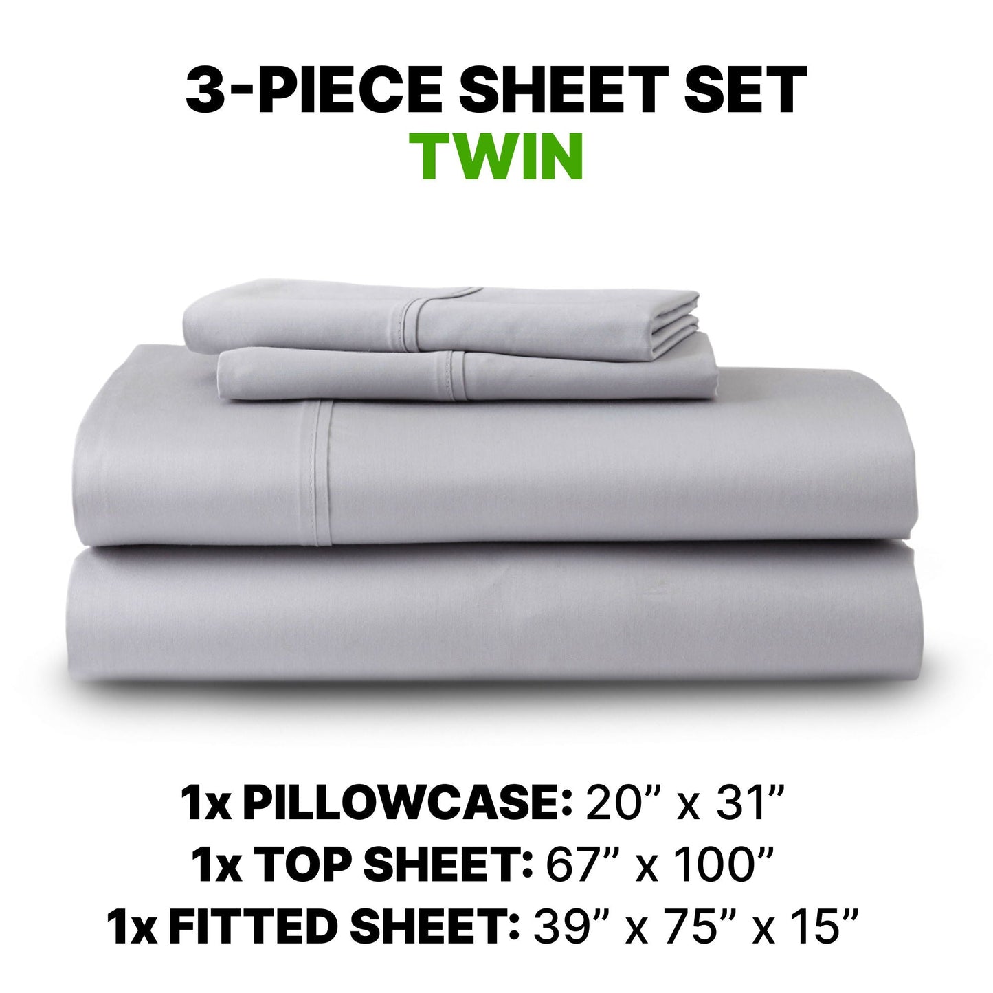 Sheet Set Luxurious Supima, Wrinkle Resistant, Breathable, With 2 Ghostgrip Band