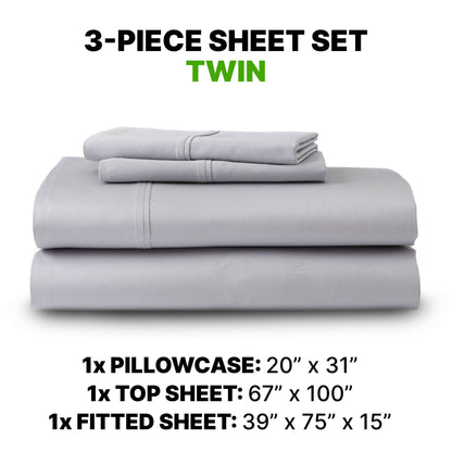 Sheet Set Luxurious Supima, Wrinkle Resistant, Breathable, With 2 Ghostgrip Band