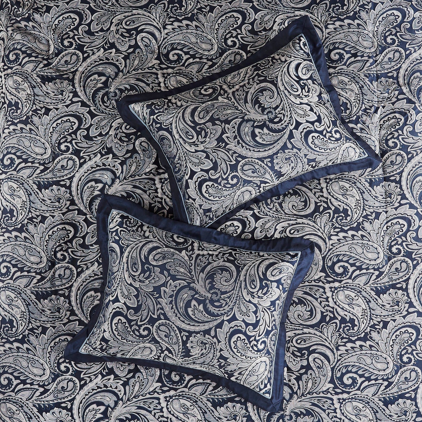12 Piece Comforter Set with Cotton Bed Sheets Navy Cal King