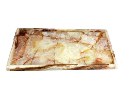 Bathroom Vanity Tray of Multi Brown Onyx