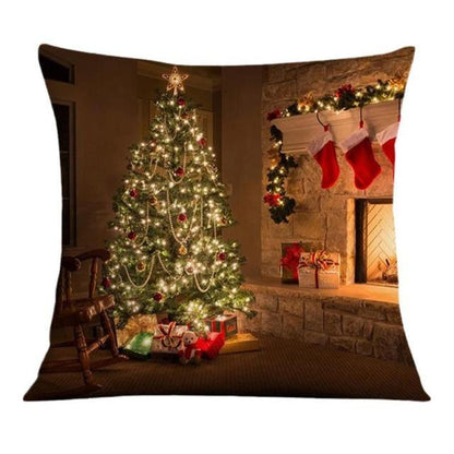 Beautiful Snowflake In Red Merry Christmas Gifts Xmas Cushion Cover Case Decorations Winter Holiday Party Pillow Zipper Pillowcase For Sofa Home Office Living Room Car