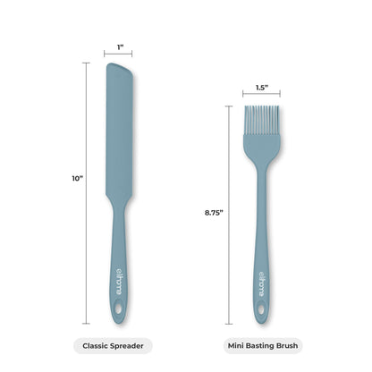 8 Piece Silicone Spatula Set - Teal Grey