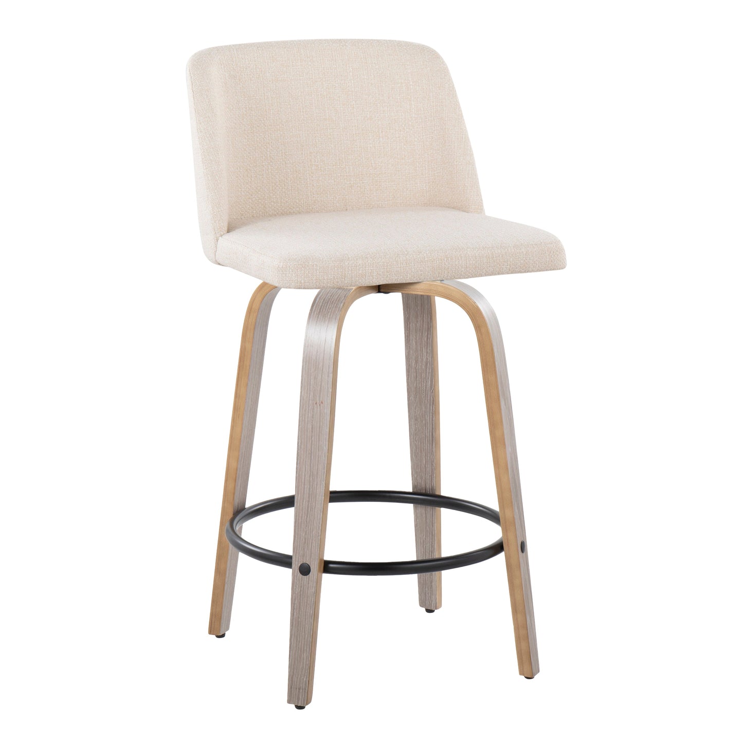 26" Contemporary Fixed Height Counter Stool with Swivel