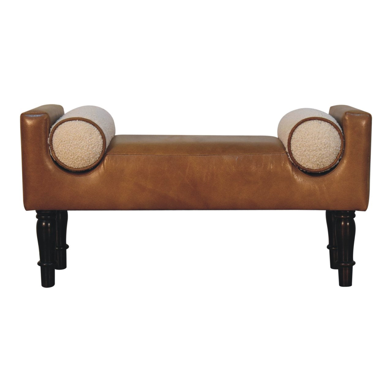 Solid Wood Chester Buffalo Bench, Upholstered