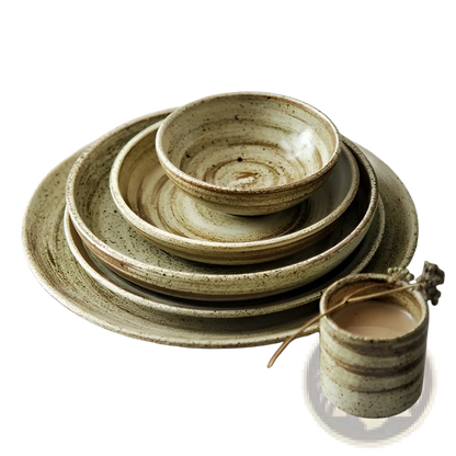 Ceramic Rustic Speckled Stoneware Tableware Set