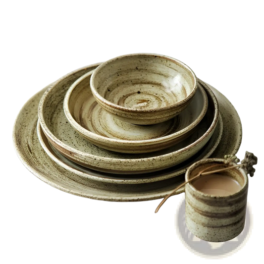 Ceramic Rustic Speckled Stoneware Tableware Set