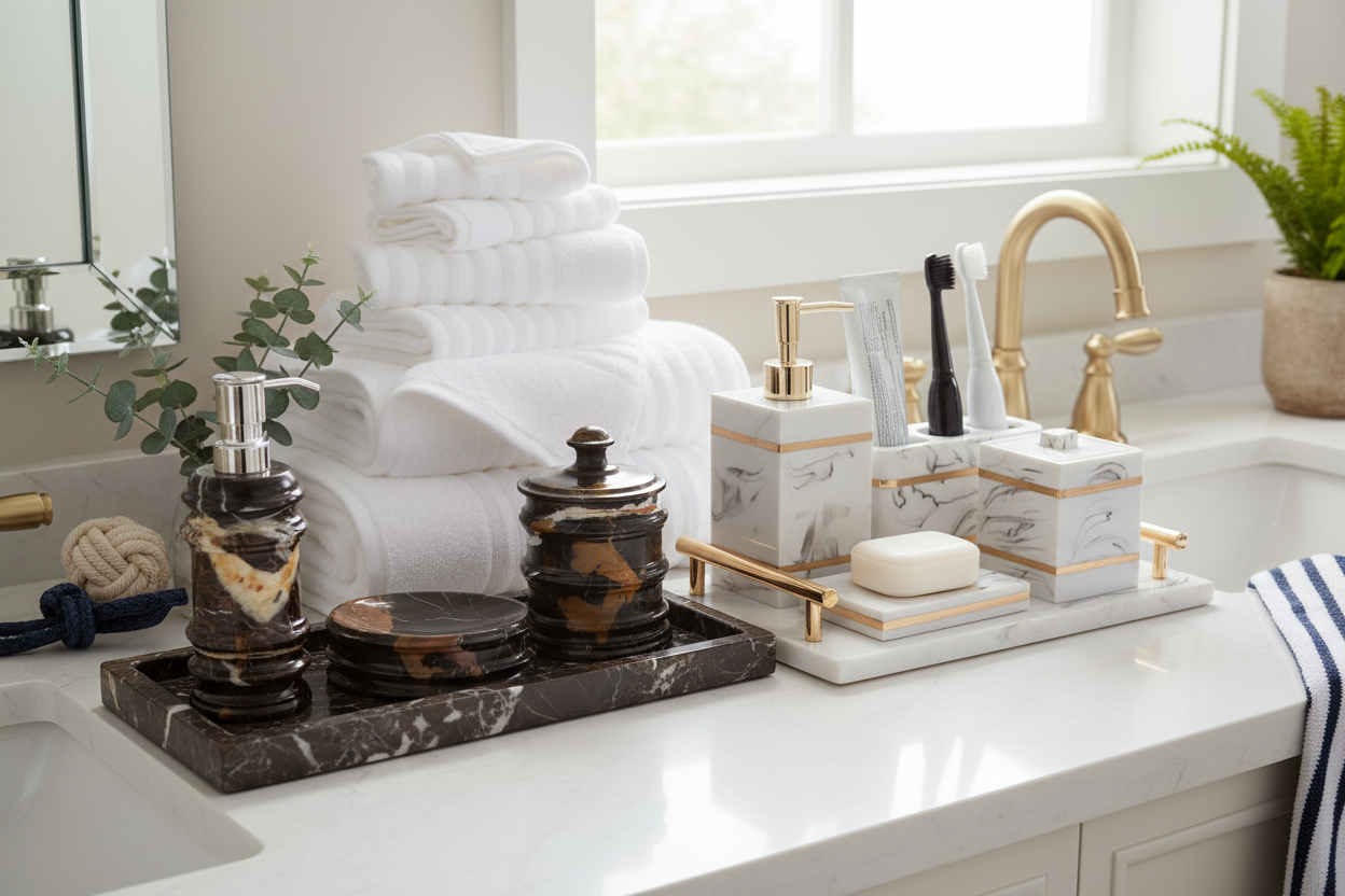 Coastal Marble Luxe Bath - Vanity Close-up