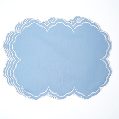 AQUELLE BABY BLUE RECTANGLE FABRIC PLACEMAT (Set Of 4)