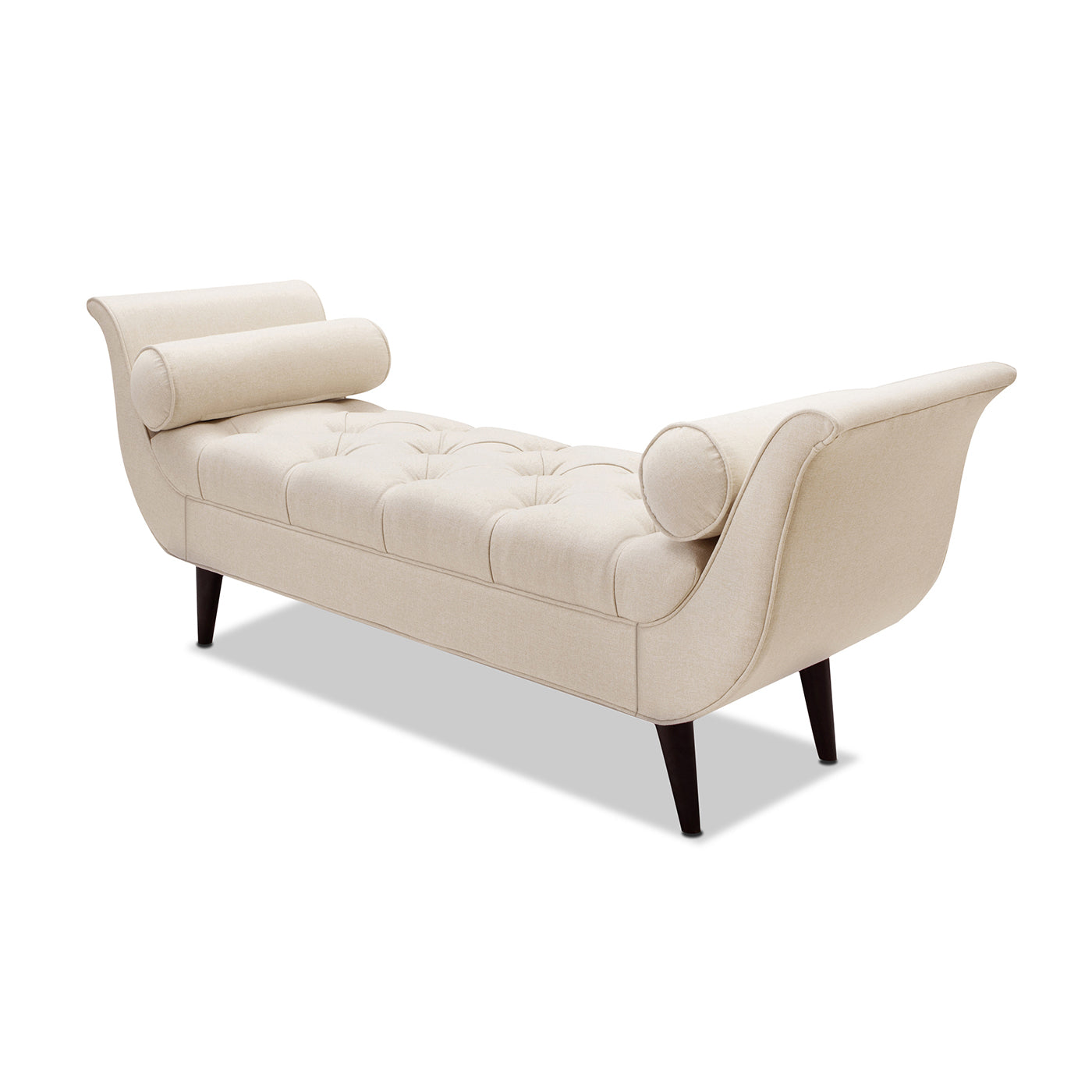Alma Tufted Flared Arm Entryway Bench in Sky Neutral