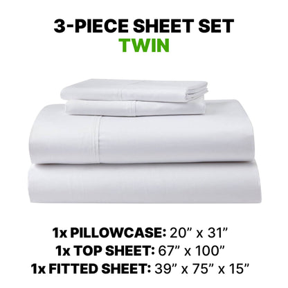 Sheet Set Luxurious Supima, Wrinkle Resistant, Breathable, With 2 Ghostgrip Band