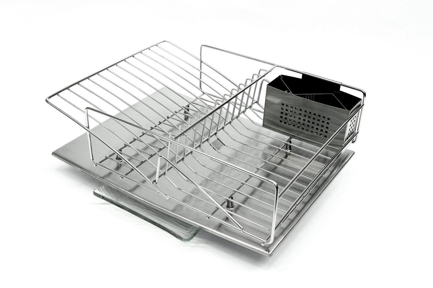 Rohan Stainless Steel Dish Rack Drainer with Cutlery Holder