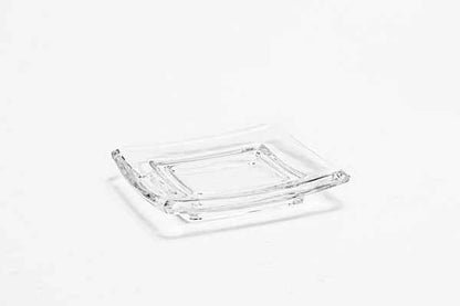 Square Glass Pillar Plate - 4.75"