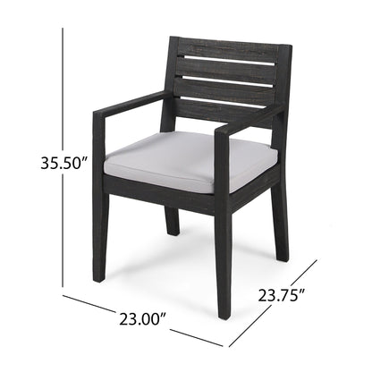 Outdoor 6-Seater Acacia Wood Dining Set with Bench