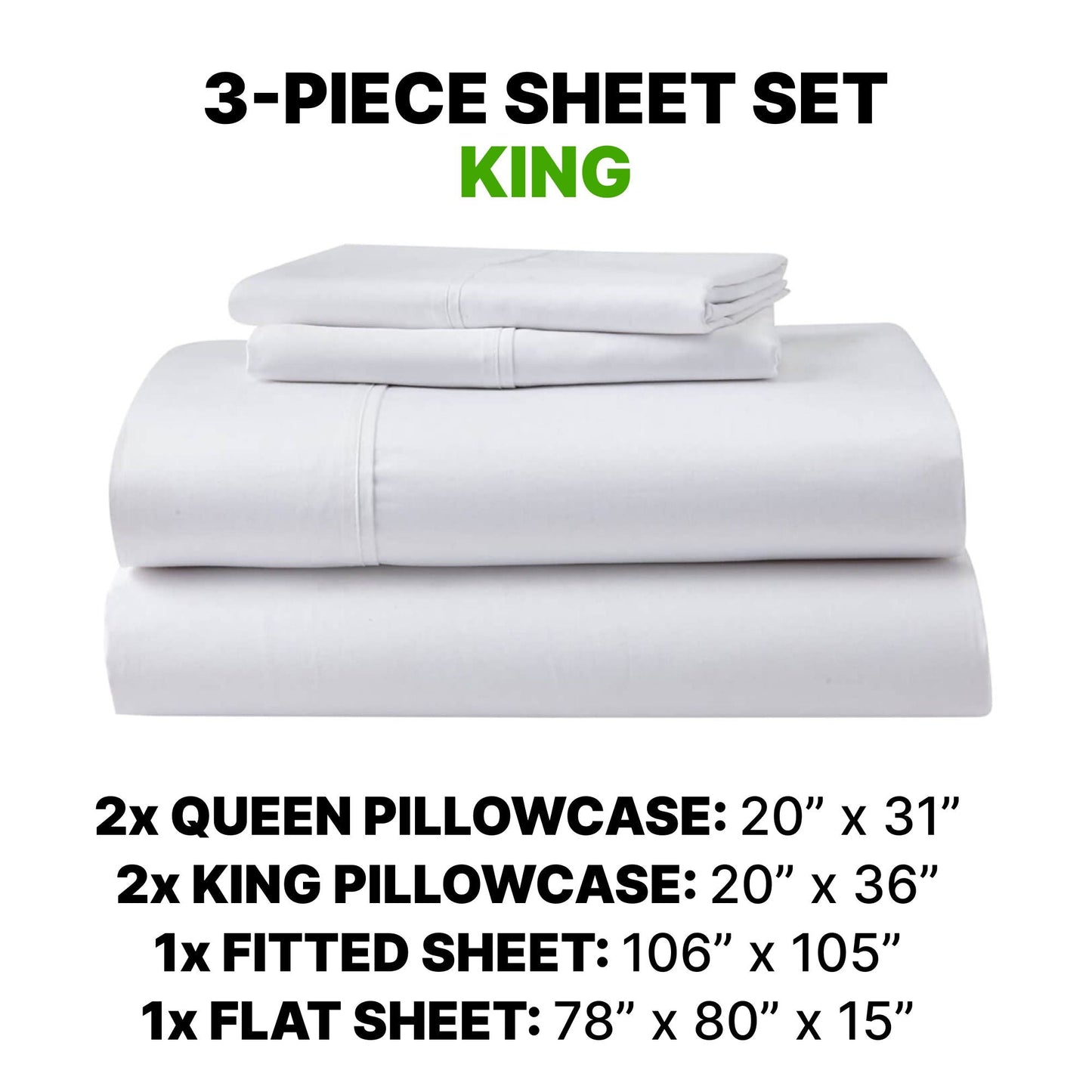 Sheet Set Luxurious Supima, Wrinkle Resistant, Breathable, With 2 Ghostgrip Band