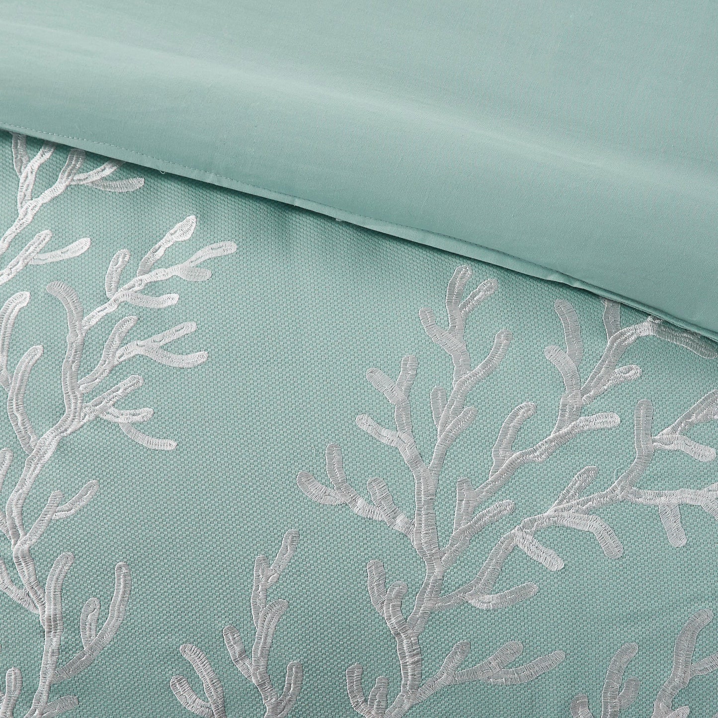Oversized Cotton Jacquard Comforter Set - Aqua - Queen