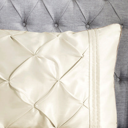 7 Piece Tufted Comforter Set Ivory King