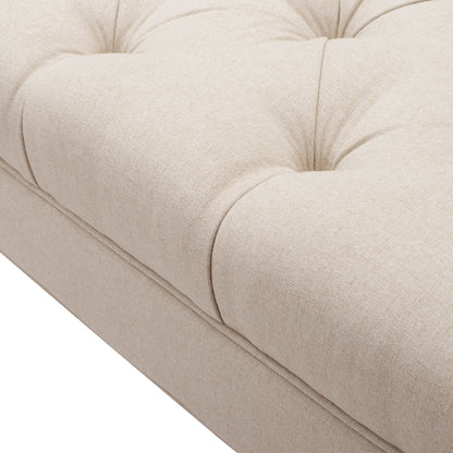 Alma Tufted Flared Arm Entryway Bench in Sky Neutral