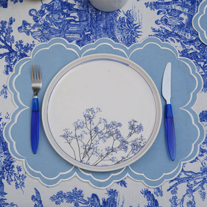 AQUELLE BABY BLUE RECTANGLE FABRIC PLACEMAT (Set Of 4)