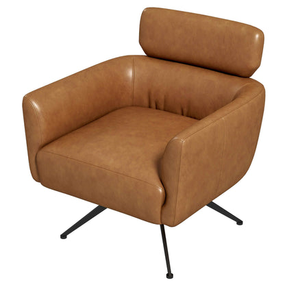 Camila Mid-Century Modern Leather Lounge Chair