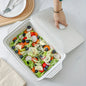 [Farmhouse Casserole Dish] HVH 3.5Qt 13x9 Ceramic Casserole Dish with Lid | Oven Safe, Large Covered Rectangular Baking Dish, Farmhouse Style, 9x13 Casserole Dish Set