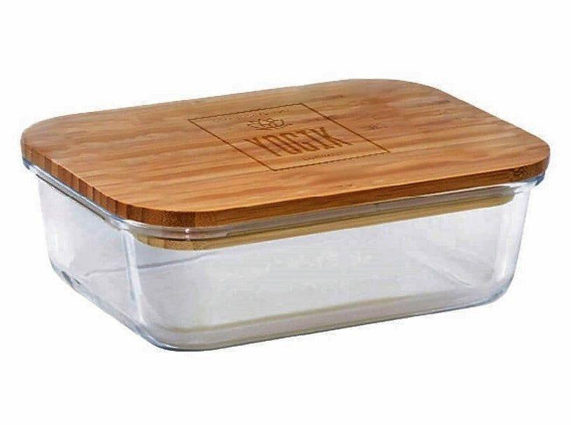 Glass Food Storage Set with Bamboo Lids — Set of 4