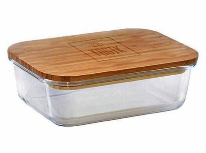 Glass Food Storage Set with Bamboo Lids — Set of 4