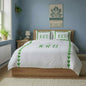 Monogram Layered Leaf Applique Cotton Duvet Cover Set
