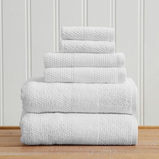 100% Cotton Woven Texture Bath Towel Set - Marbella Collection