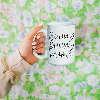 Hunny Bunny Mama Ceramic Mug 16oz Large Pastel Coffee Cup Blue Pink
