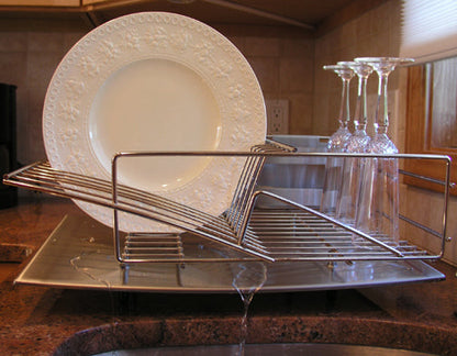 Rohan Stainless Steel Dish Rack Drainer with Cutlery Holder